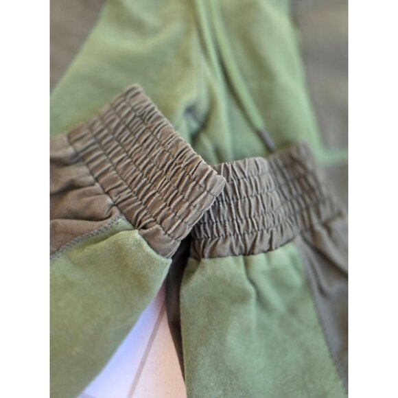 Alice + Olivia Classics Green Patchwork Cargo Pants L/G Cotton Jogger Army - Picture 3 of 6